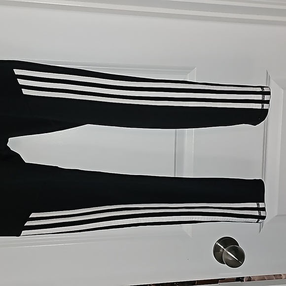 Adidas Climalite Reflective Black & white 3 stripe Athletic pants Size Small - Picture 3 of 10